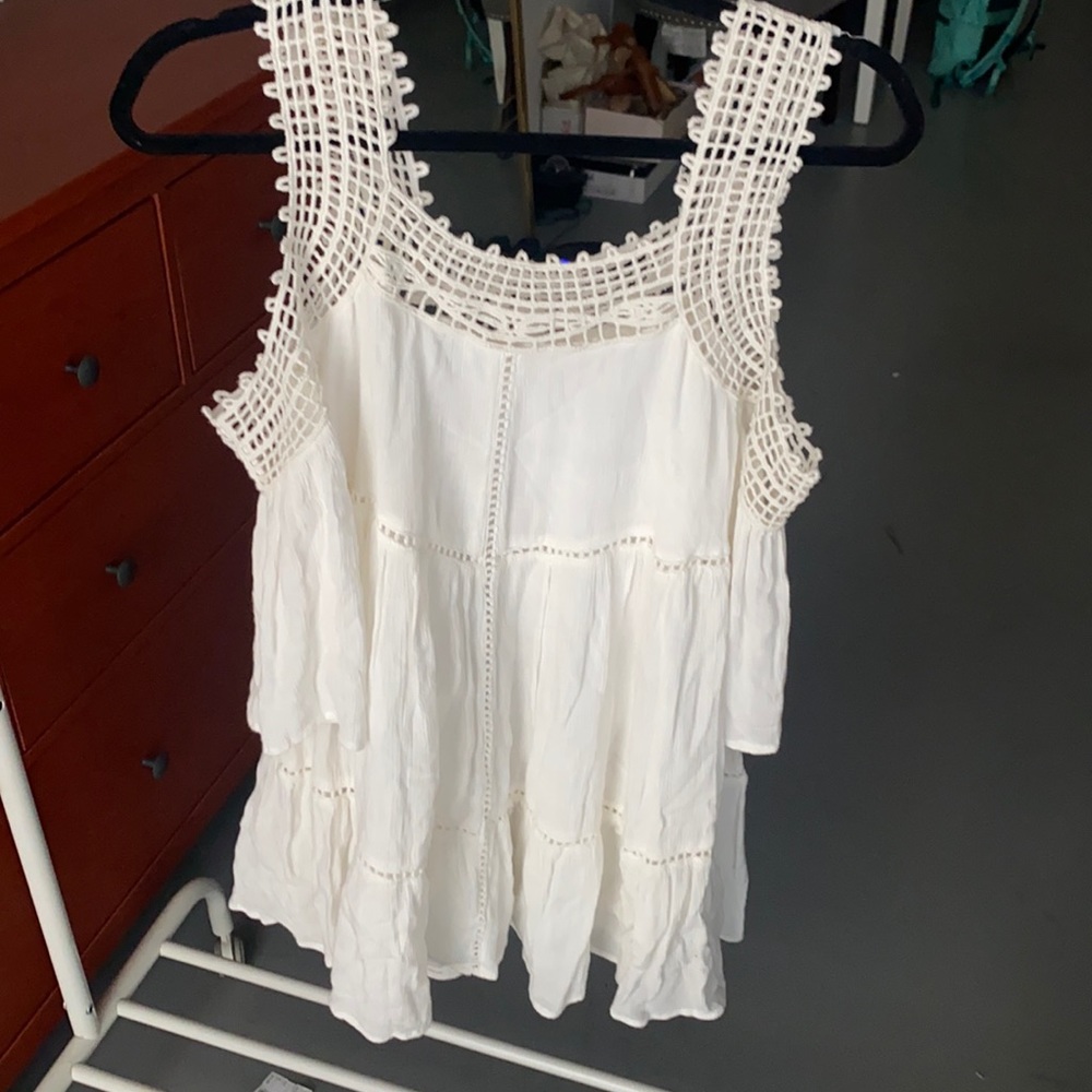 White Boho Crochet Dress